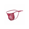 MOB - TRANSPARENT RED T-SHAPED THONG SIZE L-XL