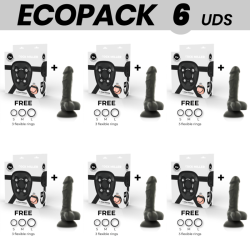 ECOPACK 6 UDS - COCK MILLER ARNES DILDO SILICONA DENSITY COCKSIL ARTICULABLE NEGRO 13 CM