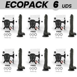 ECOPACK 6 UDS - COCK MILLER ARNES SILICONA DENSITY ARTICULABLE COCKSIL NEGRO 24 CM