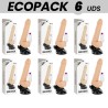 ECOPACK 6 UNIDADES - BASECOCK VIBRADOR REALÍSTICO CONTROL REMOTO NATURAL CON TESTÍCULOS 19.5 CM -O- 4 CM