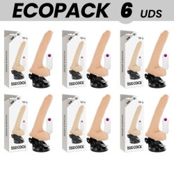 ECOPACK 6 UNIT - BASECOCK VIBRATORE TELECOMANDO REALISTICO NATURALE 19 CM -O- 4 CM