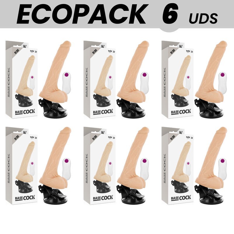 ECOPACK 6 UNIT - BASECOCK VIBRATORE TELECOMANDO REALISTICO NATURALE 19 CM -O- 4 CM