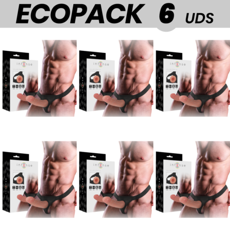 ECOPACK 6 UNIT - INTENSE IMBRACATURA CAVA CON DILDO 16 X 3 CM