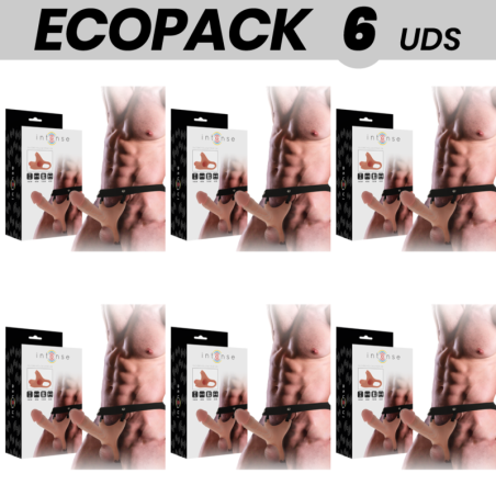 ECOPACK 6 UNITÉS - INTENSE HARNAIS CREUX AVEC GODE 16 X 3,5 CM