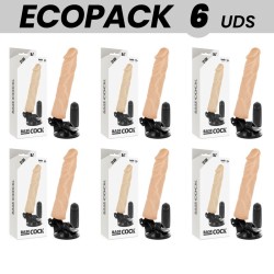 ECOPACK 6 UNIT - BASECOCK VIBRATORE REALISTICO TELECOMANDO NATURALE 21 CM -O- 4 CM