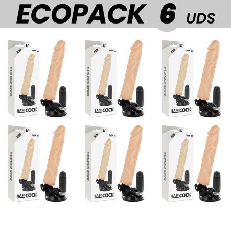 ECOPACK 6 UNIT - BASECOCK VIBRATORE REALISTICO TELECOMANDO NATURALE 21 CM -O- 4 CM