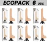 ECOPACK 6 UNITS - BASECOCK REALISTIC VIBRATOR 2-1 FLESH 18.5 CM -O- 4 CM