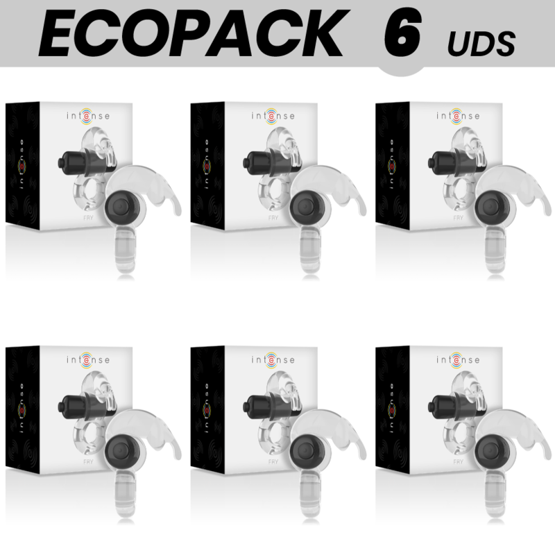 ECOPACK 6 UDS - INTENSE FRY ANILLO VIBRADOR TRANSPARENTE