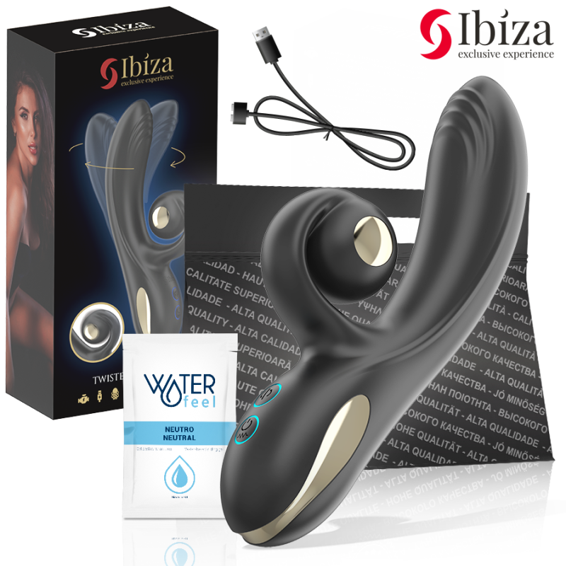 IBIZA - VIBRATEUR TWISTER AVEC STIMULATEUR DE COURBES ET VIBRO-ROTATION