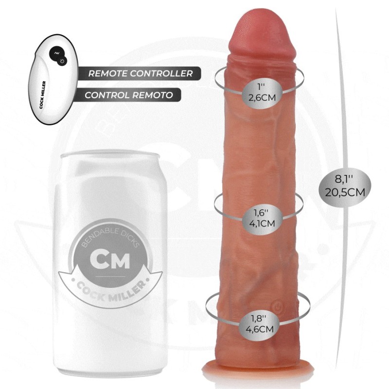 COCK MILLER - HYPERREALISTISCHER DILDO MIT SAUGNÄPFEN UND STOSSFUNKTION MIT FERNBEDIENUNG 20,5 CM