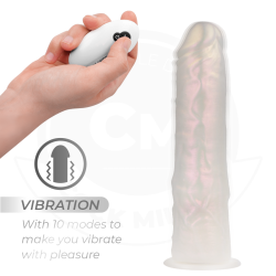 COCK MILLER - DILDO CON VENTOSA, LUCI E VIBRAZIONE CON TELECOMANDO BIANCO 20,5 CM