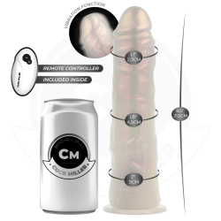 COCK MILLER - DILDO WITH SUCTION CUP, LIGHTS AND VIBRATION WITH REMOTE CONTROL WHITE 21.5 CM