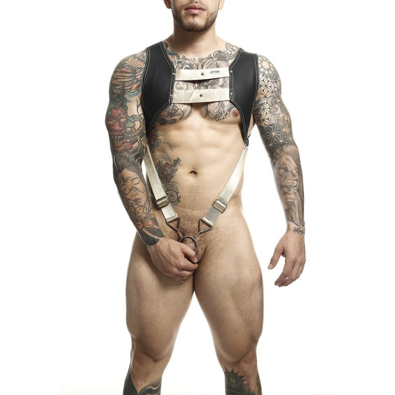 MOB - DNGEON ARNÉS CON ANILLO DORADO PARA EL PENE TALLA ÚNICAS