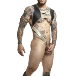 MOB - DNGEON HARNESS WITH GOLDEN PENIS RING ONE SIZE