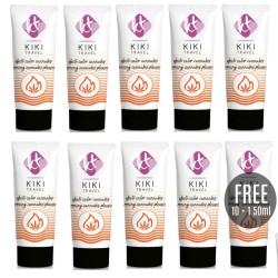 KIKÍ TRAVEL - GEL DESLIZANTE SABOR A CANNABIS EFECTO CALOR INTENSO 50ML 10 1 GRATIS