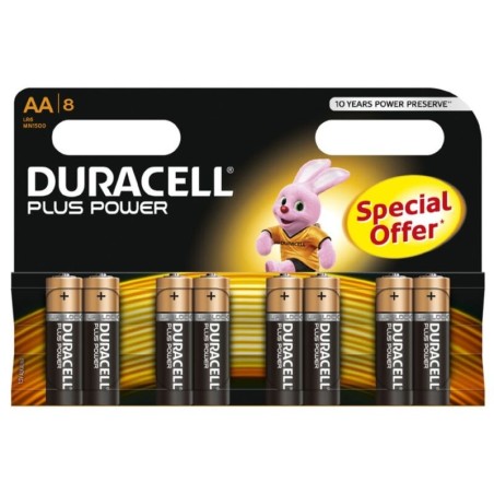 DURACELL - PLUS POWER PILA ALCALINA AA LR6 BLISTER8