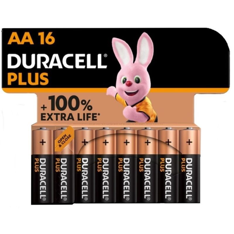 DURACELL - PLUS POWER 100 PILA ALCALINA AA LR6 BLISTER16