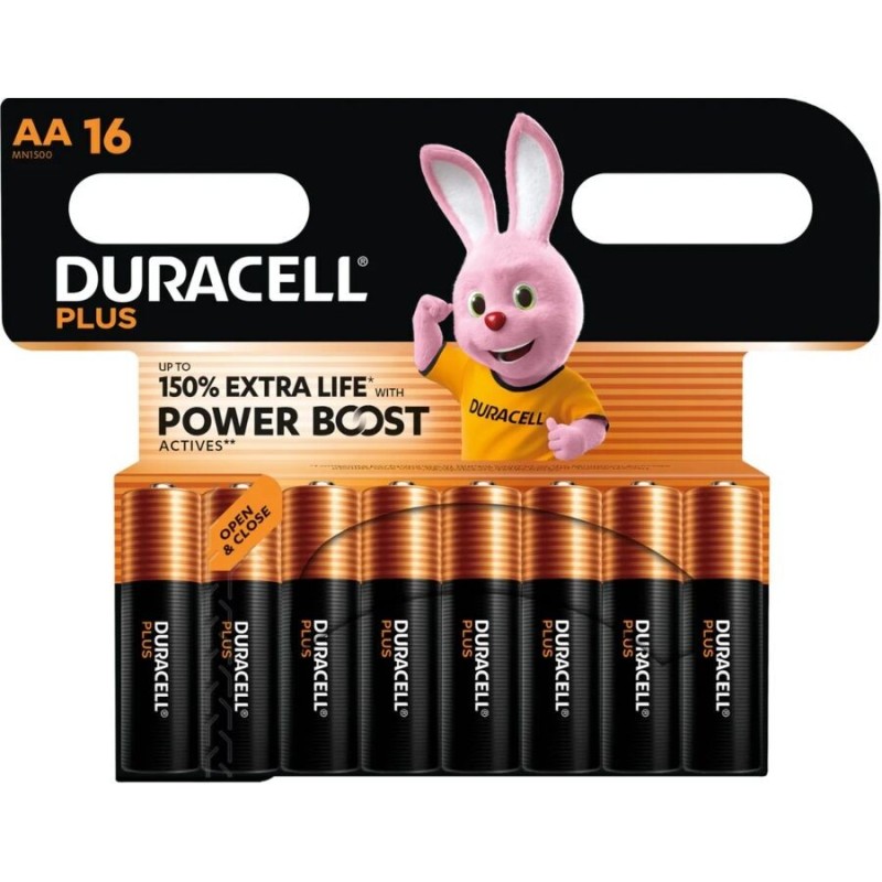 DURACELL - PLUS POWER BOOST PILA ALCALINA AA LR6 BLISTER x 16