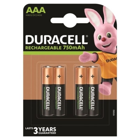 DURACELL - BATTERIE RECHARGEABLE HR03 AAA 750mAh 4 UNIT
