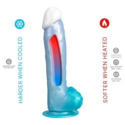 SILEXD - ANGEL DILDO FANTASY SILICONE LIQUIDO TERMOREATTIVO BLU CELESTE 20,3 CM