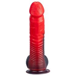 SILEXD - DEVIL GODEMICHÉ EN SILICONE LIQUIDE THERMORÉACTIF ROUGE ET NOIR 20,3 CM