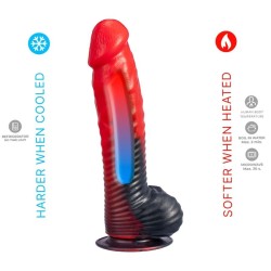 SILEXD - DEVIL DILDO FANTASY SILICONE LIQUIDO TERMOREATTIVO ROSSO NERO 20,3 CM