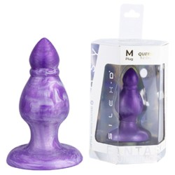 SILEXD - QUEEN ANAL PLUG FANTASY SILICONE LIQUIDO TERMOREATTIVO VIOLA 9,2 CM