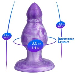 SILEXD - QUEEN ANAL PLUG FANTASY SILICONE LIQUIDO TERMOREATTIVO VIOLA 9,2 CM