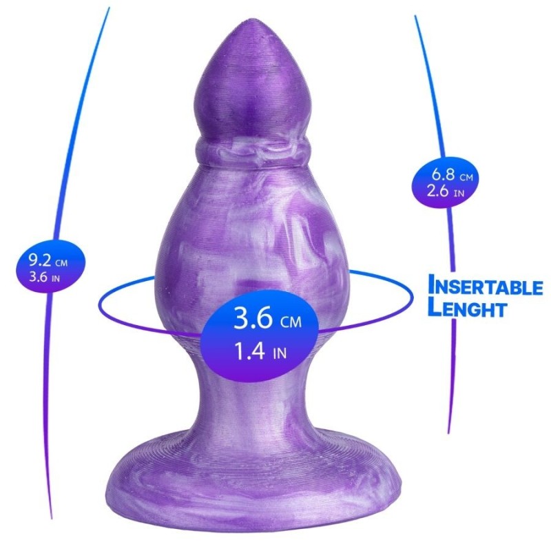 SILEXD - QUEEN ANAL PLUG FANTASY SILICONE LIQUIDO TERMOREATTIVO VIOLA 9,2 CM