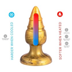 SILEXD - GOLDY ANAL PLUG FANTASY SILICONE LIQUIDO TERMOREATTIVO DORATO 9,2 CM
