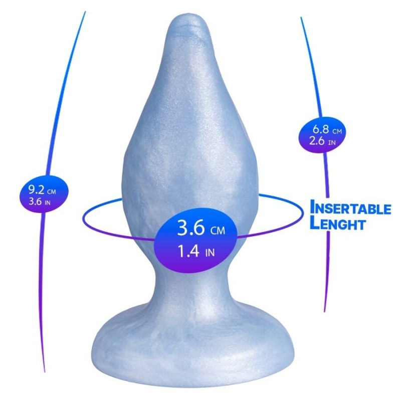 SILEXD - DIAMOND PLUG ANAL FANTASY SILICONE LIQUIDE THERMOREACTIF BLEU NACRÉ 9,2 CM