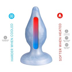 SILEXD - DIAMOND ANAL PLUG FANTASY SILICONE LIQUIDO TERMOREATTIVO BLU PERLA 9,2 CM