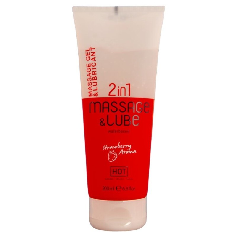 HOT - MASSAGE and GLIDE GEL 2 EN 1 FRESA 200 ML