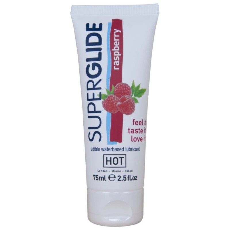 HOT - SUPERGLIDE LUBRIFICANTE COMMESTIBILI A BASE DACQUA LAMPONE 75 ML