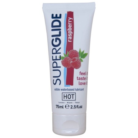 HOT - SUPERGLIDE LUBRIFIANT COMESTIBLE À BASE DEAU FRAMBOISE 75 ML