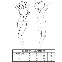 PASSION - RESILQUE BRA THONG SET WHITE L-XL