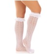LEG AVENUE - CHAUSSETTES HAUTES À VOLANTS BLANCS LEG AVENUE - CHAUSSETTES HAUTES À VOLANTS BLANCS