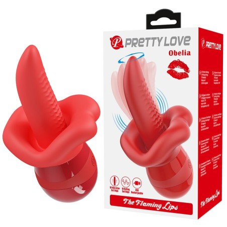 PRETTY LOVE - OBELIA MASTURBATORE VIBRATORE CON LINGUA E MOVIMENTO ORBITALE