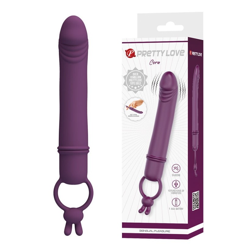 PRETTY LOVE - CORA VIBRATORE A FORMA DI PENE CON ANELLO DI RESISTENZA