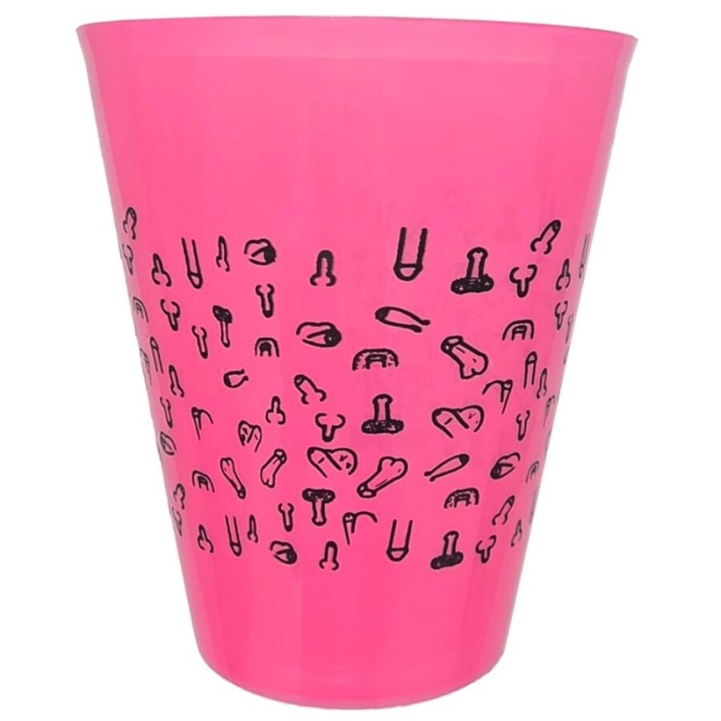 DIABLO PICANTE - TASSE FUCHSIA 500 ML AVEC PÉNIS NOIRS