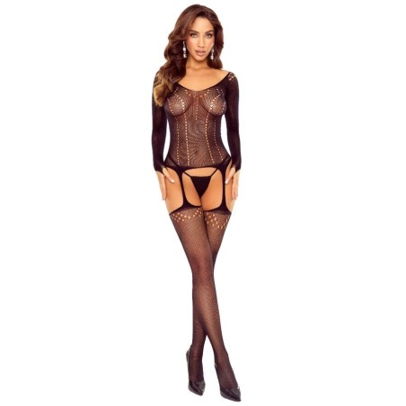 PASSION - BS125 SCHWARZER MESH-BODYSTOCKING