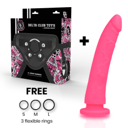 DELTA CLUB - TOYS IMBRACATURA DONG SILICONE ROSA 20 CM -O- 4 CM