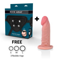 ROCKARMY - HARNESS DUAL DENSITY TIGER REALISTIC DILDO 14 CM -O- 4.46 CM