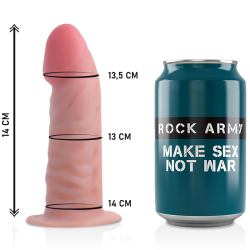 ROCKARMY - IMBRACATURA DILDO REALISTICO TIGRE A DOPPIA DENSIT 14 CM -O- 4.46 CM