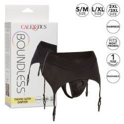 CALEXOTICS - BOUNDLESS THONG MIT GARTER L-XL