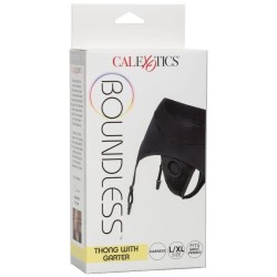 CALEXOTICS - BOUNDLESS THONG WITH GARTER S-M