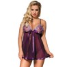 SUBBLIME - BABYDOLL WITH BOW AND SHINNY DETAILS PURPLE S-M