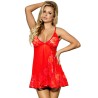 SUBBLIME - BABYDOLL FLORAL LACES RED S-M