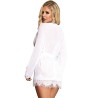 SUBBLIME - BABYDOLL WHITE LONG SLEEVES AND FRINGED S-M