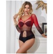 SUBBLIME - 952259 RED AND BLACK GRADIENT LONG SLEEVE ELASTIC FISHNET DRESS ONE SIZE SUBBLIME - 952259 RED AND BLACK GRADIENT LONG SLEEVE ELASTIC FISHNET DRESS ONE SIZE